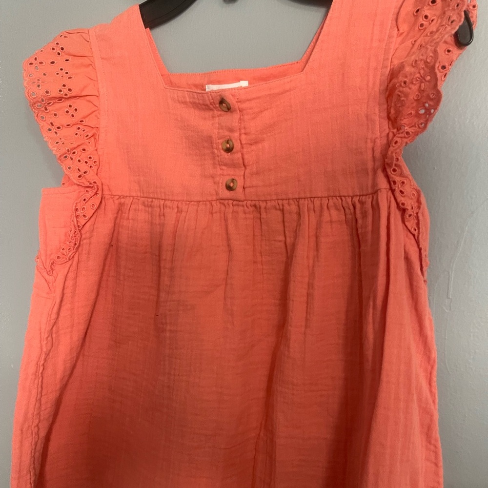 Cat & Jack Coral Ruffle Sleeve Top